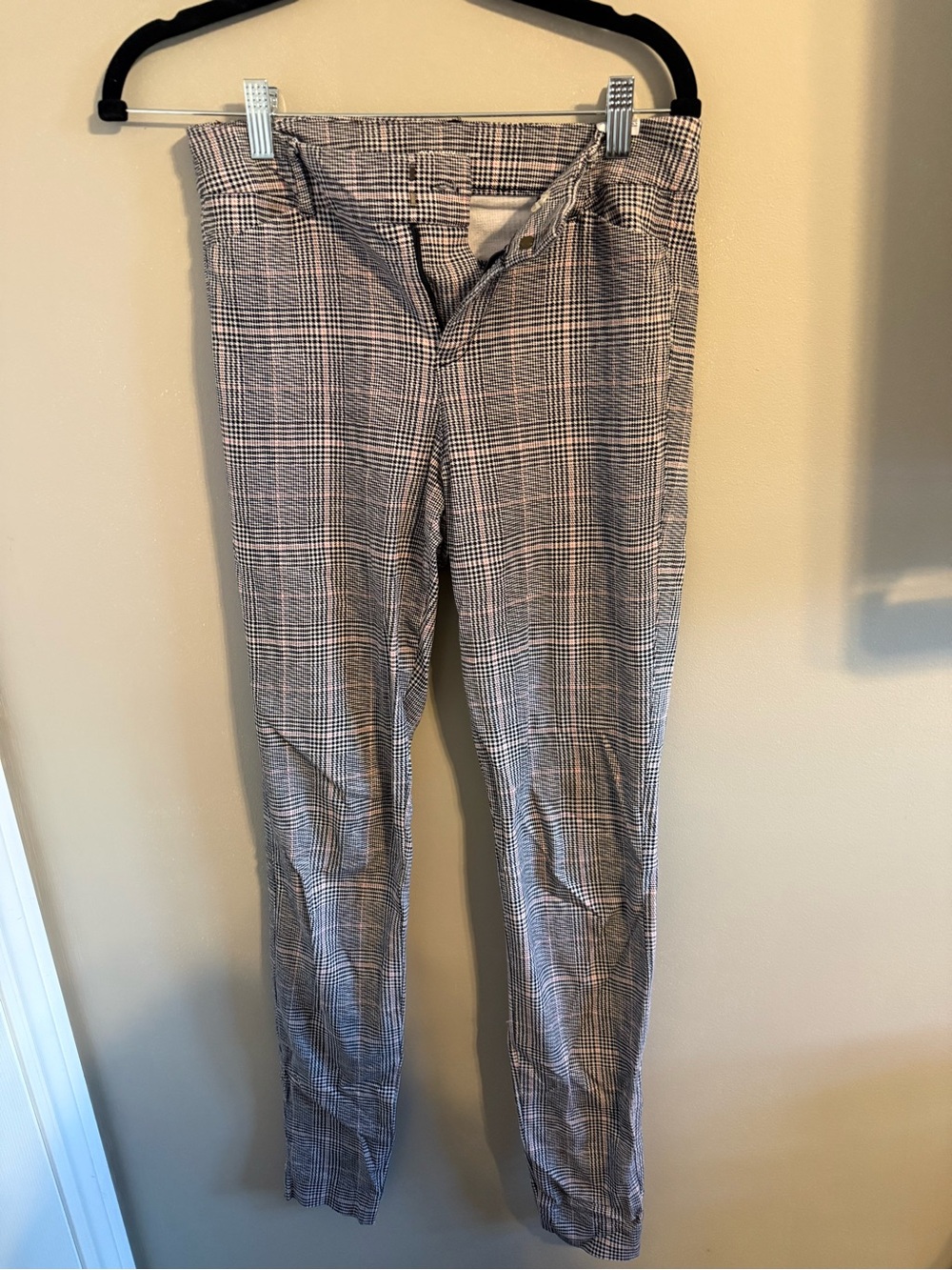 Old Navy Red Gray Plaid Skinny Pixie Pant- Tall